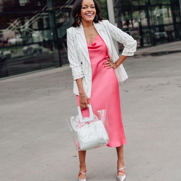 Zara pink satin slip dress - Picture 8 of 13